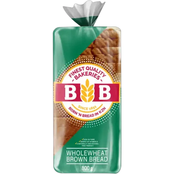 BB Bakeries Wholewheat Sliced Brown Bread Loaf 800g
