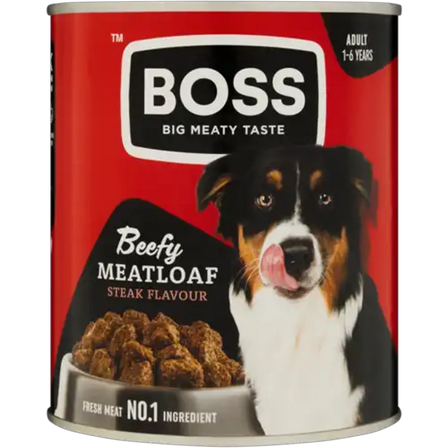 Image of Boss Steak Flavour All Beefy Meatloaf Wet Adult Dog Food 820g