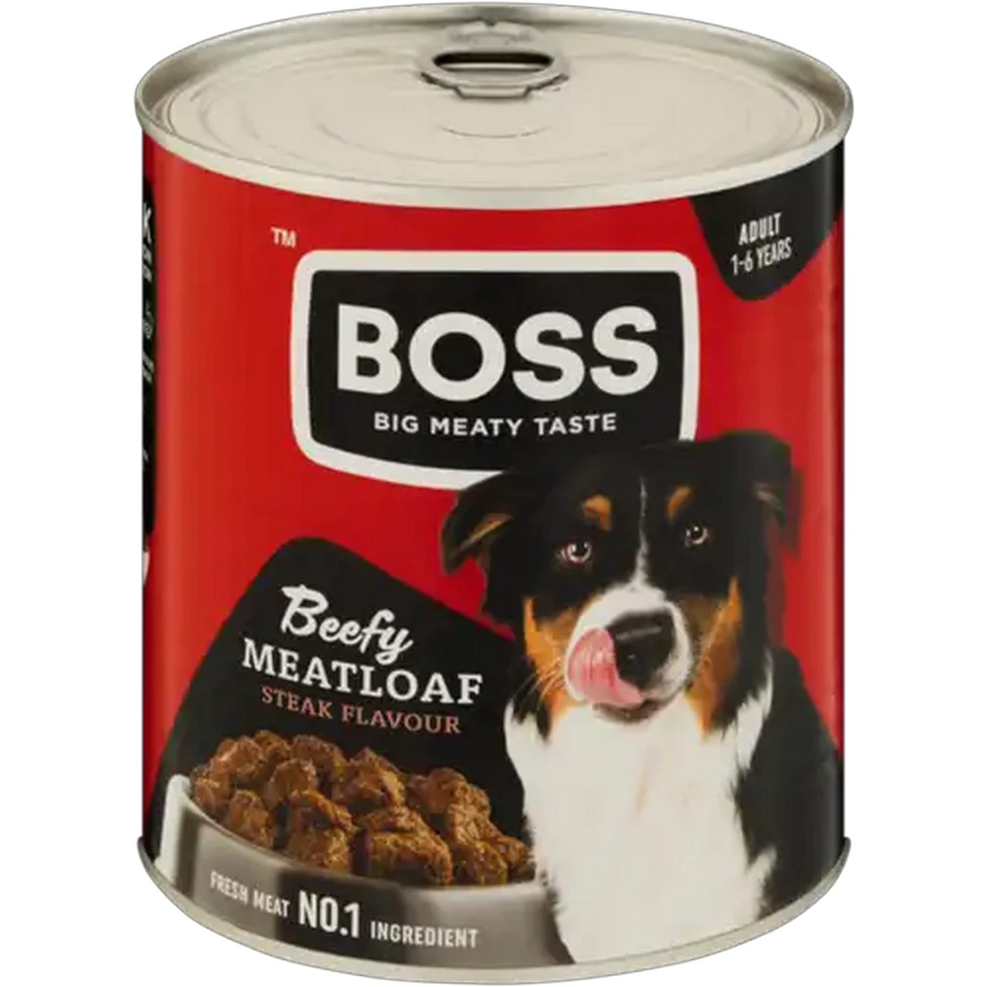 Image of Boss Steak Flavour All Beefy Meatloaf Wet Adult Dog Food 820g
