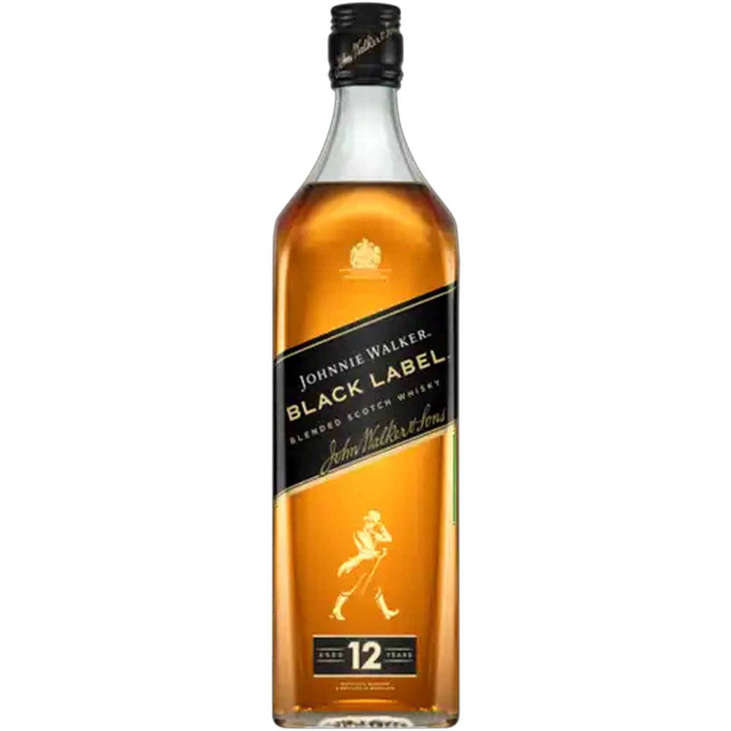 Image of Johnnie Walker Black Label 12 Year Old Scotch Whisky Bottle 1L