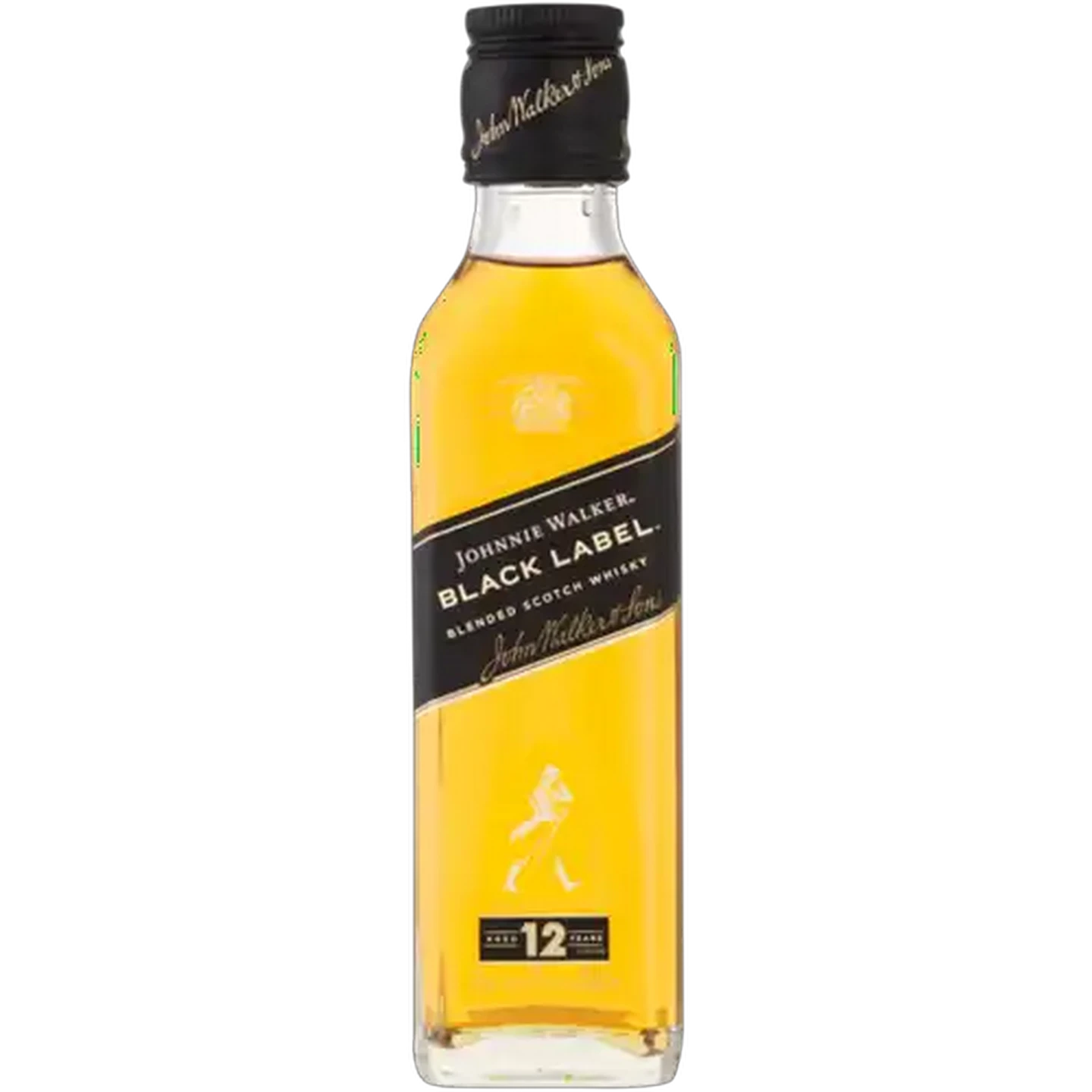 Image of Johnnie Walker Black Label 12 Year Old Blended Scotch Whisky Bottle 200ml