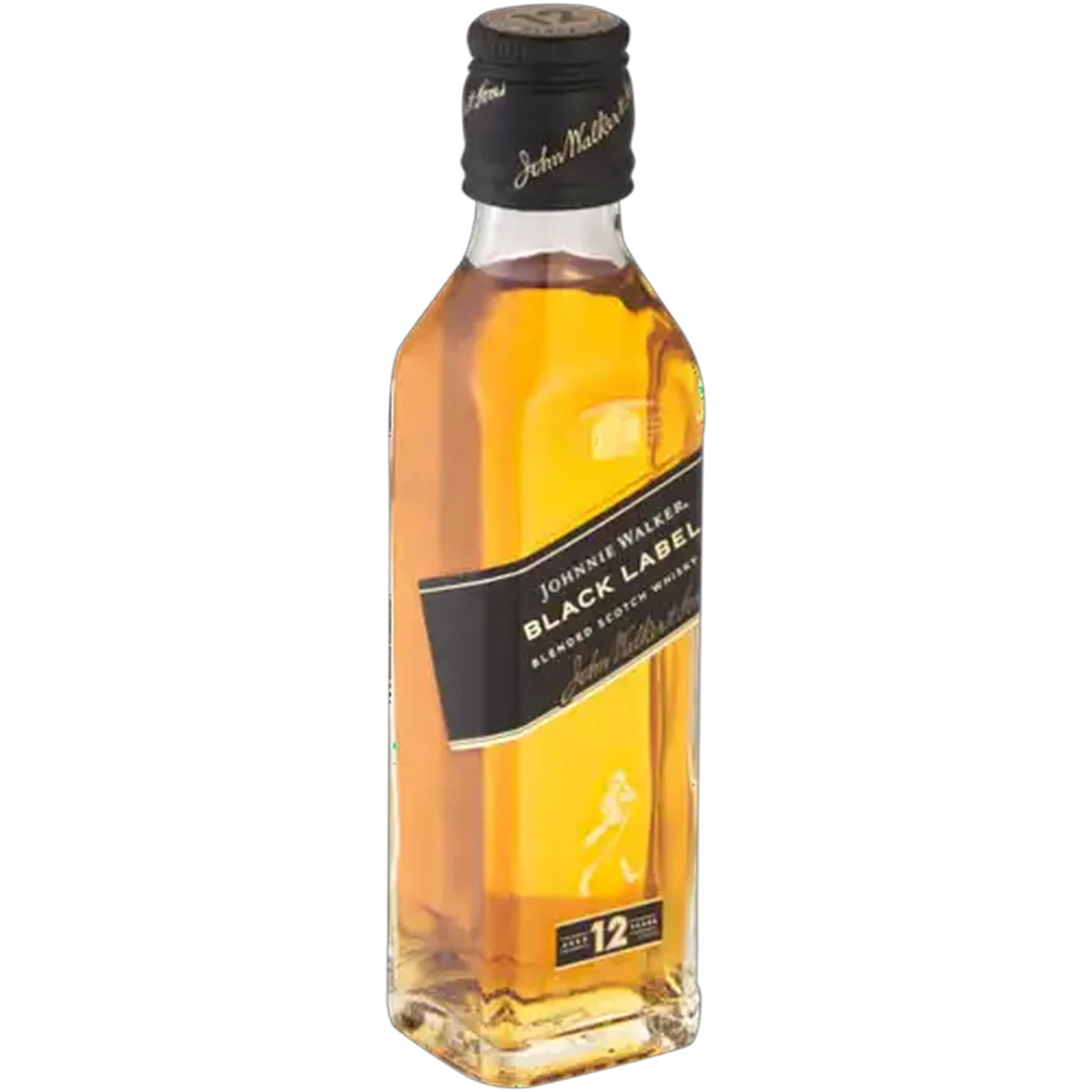 Image of Johnnie Walker Black Label 12 Year Old Blended Scotch Whisky Bottle 200ml