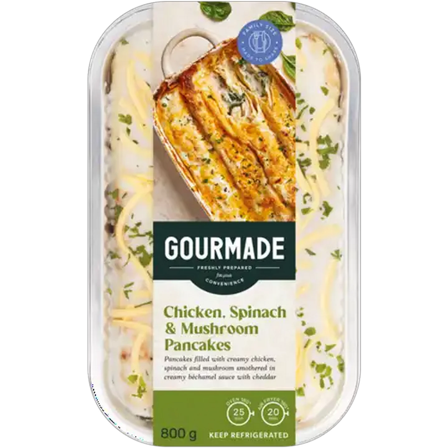 Image of Gourmade Chicken, Spinach & Mushroom Pancakes 800g