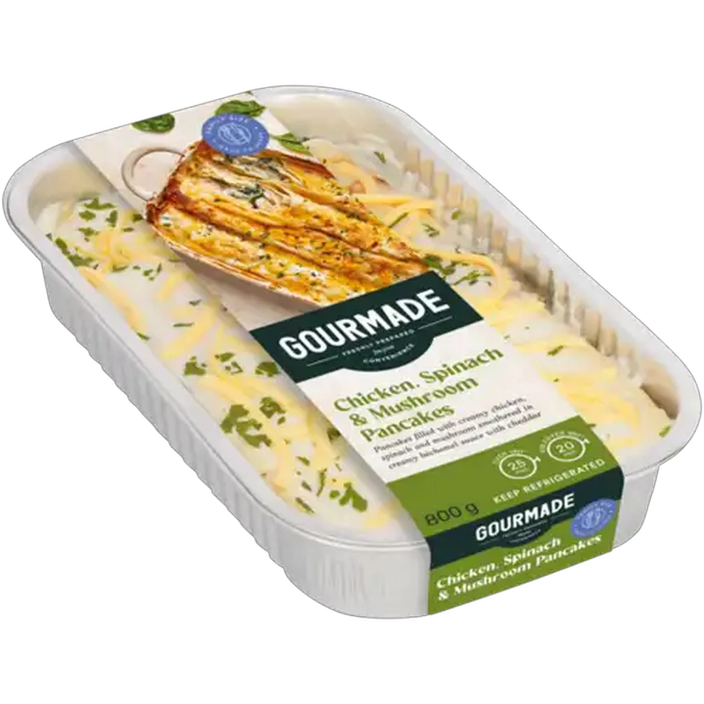 Image of Gourmade Chicken, Spinach & Mushroom Pancakes 800g