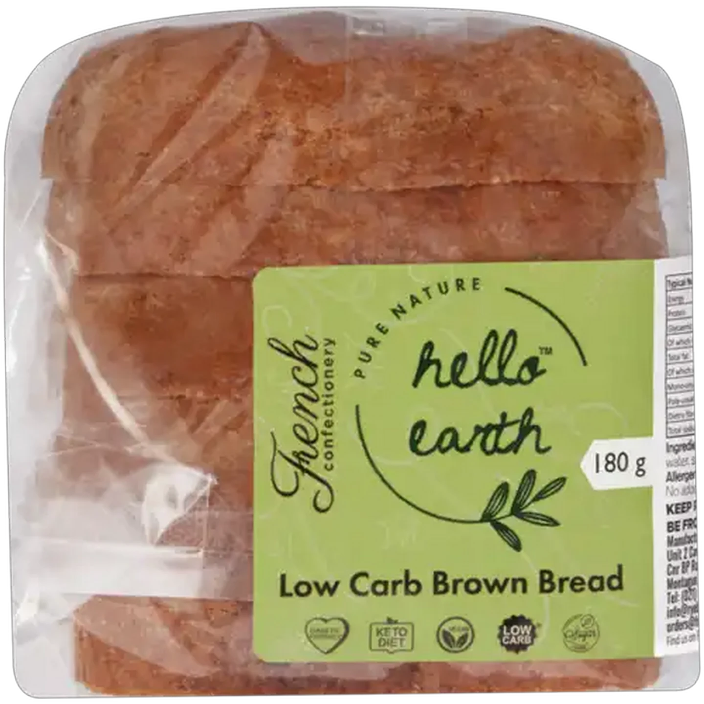 Image of French Confectionery Hello Earth Low Carb Brown Bread 180g