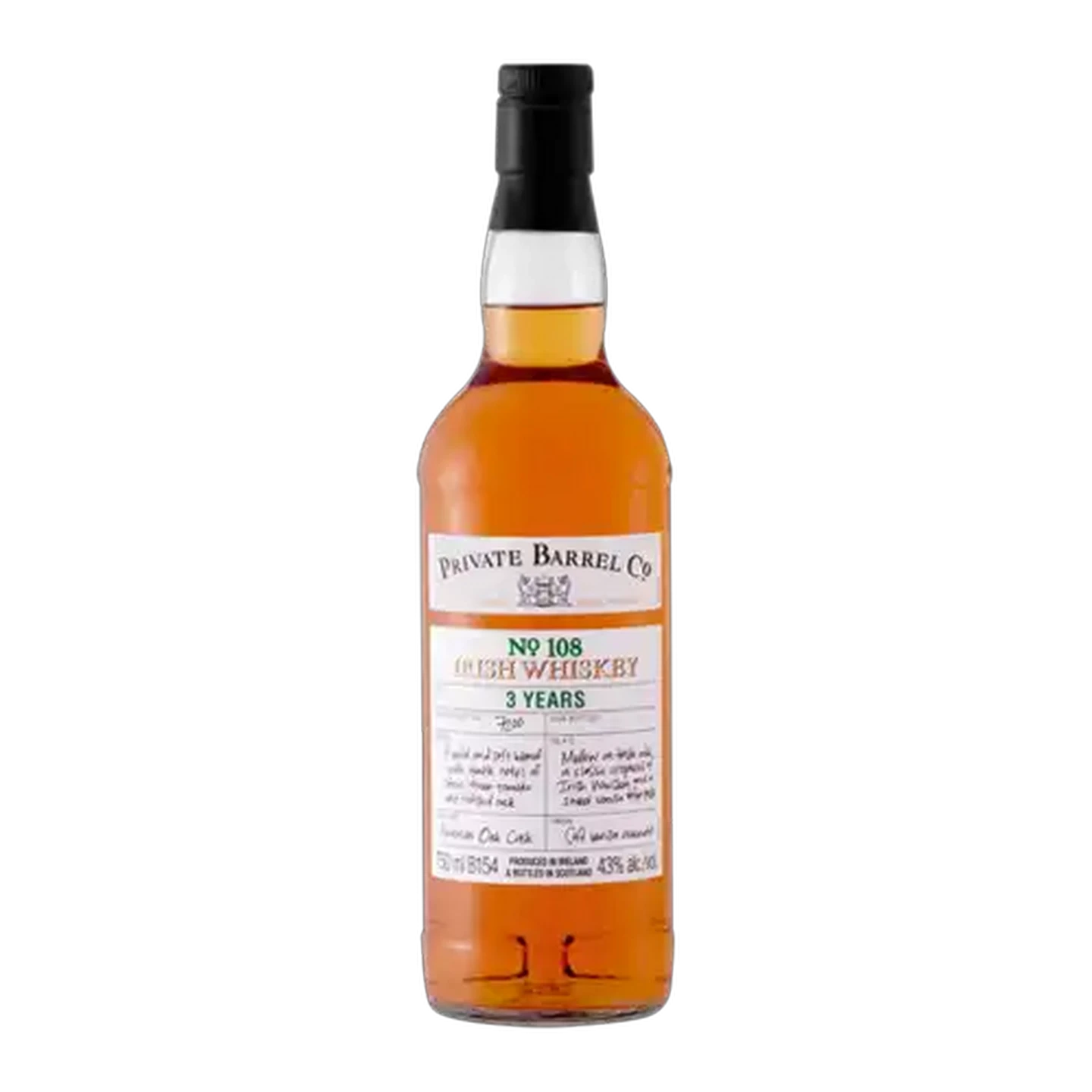 Image of Private Barrel Co. No. 108 Irish Whiskey Bottle 750ml