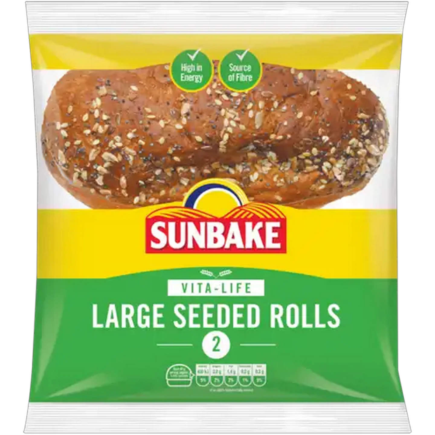 Image of Sunbake Large Seeded Rolls 2 Pack
