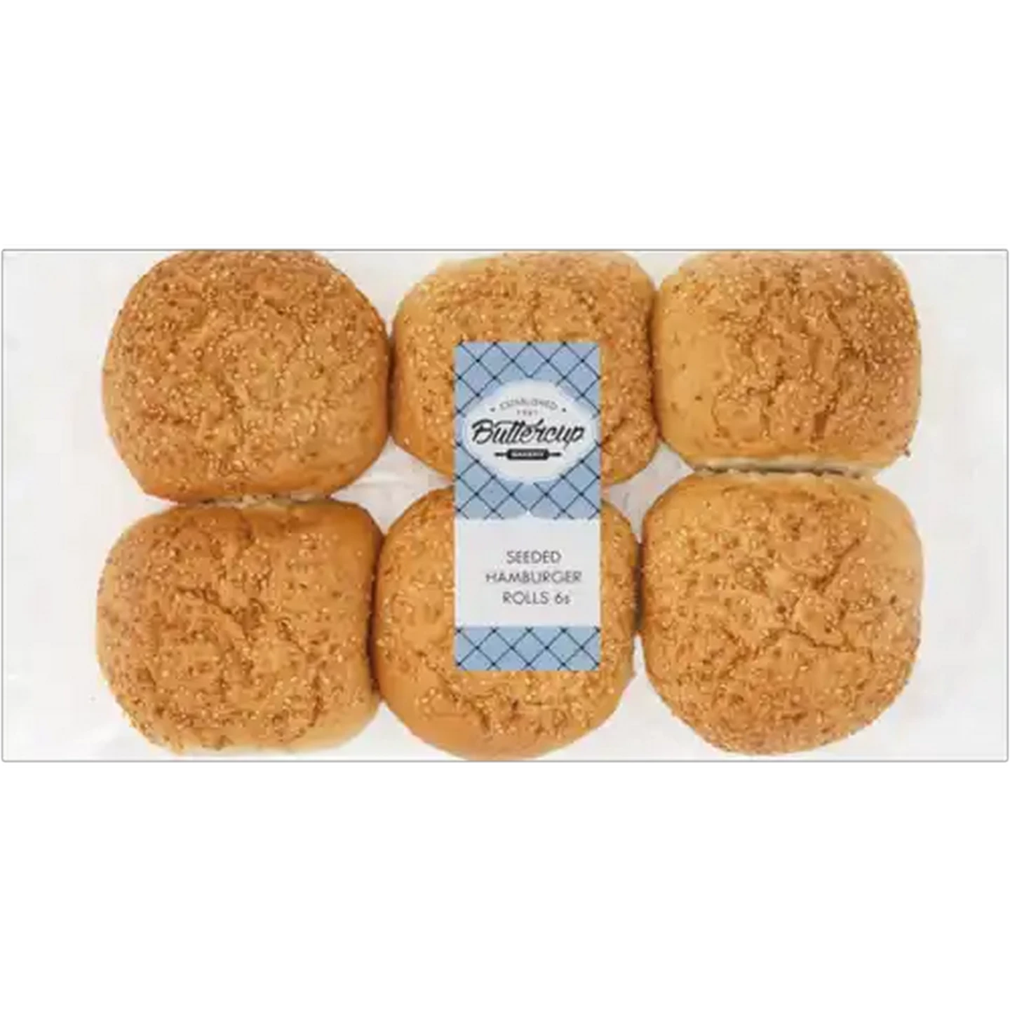 Image of Buttercup Bakery Seeded White Hamburger Rolls 6-Pack