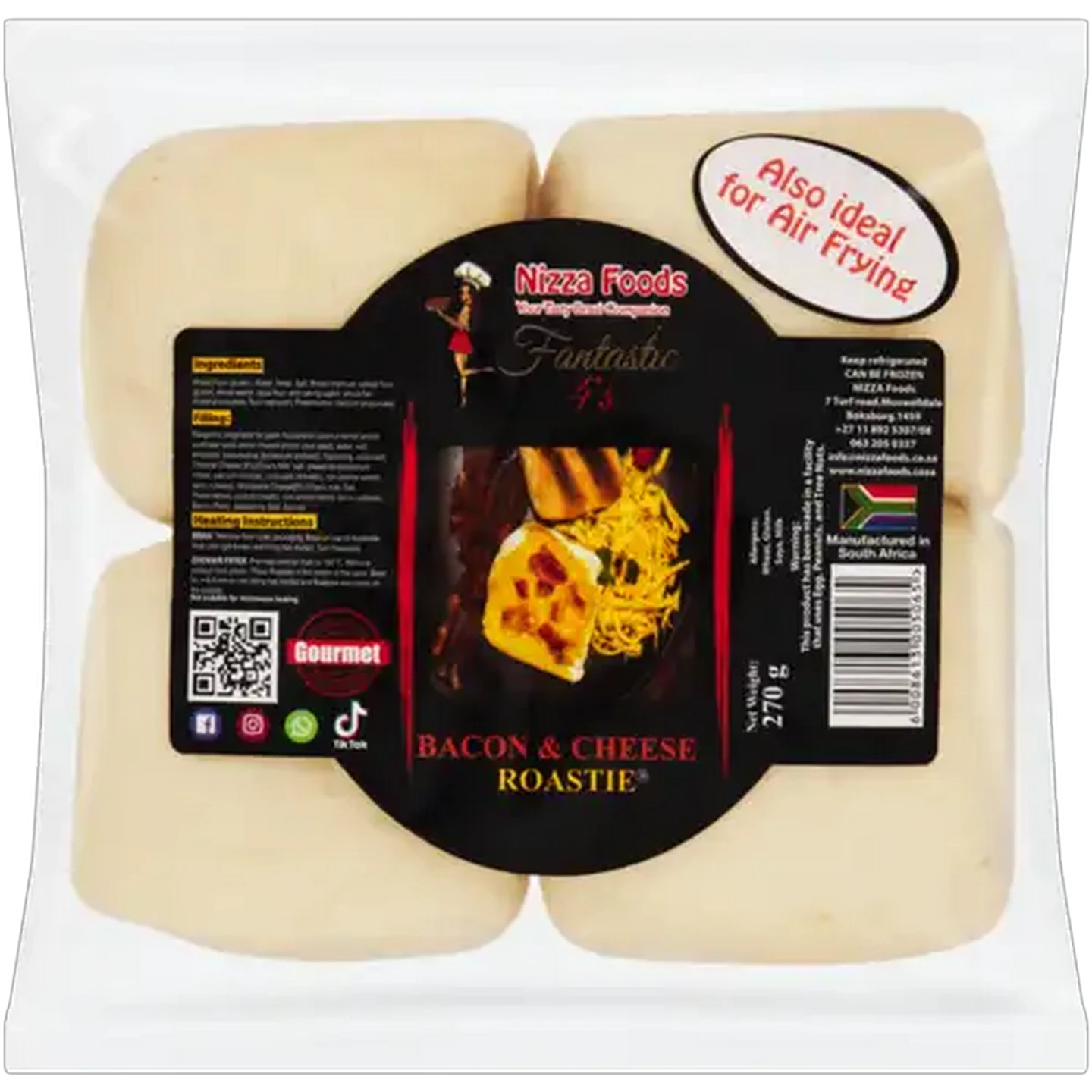 Image of Nizza Foods Bacon & Cheese Roastie 4 Pack