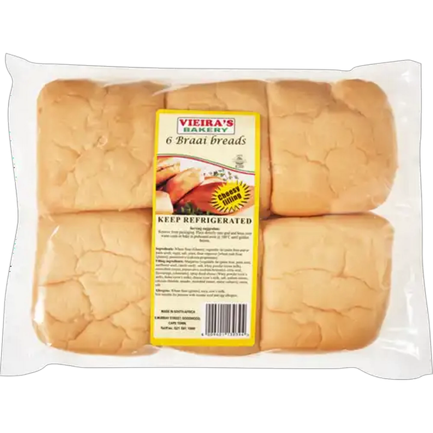 Image of Vieira’s Bakery Speciality Cheese Braai Breads 6 Pack