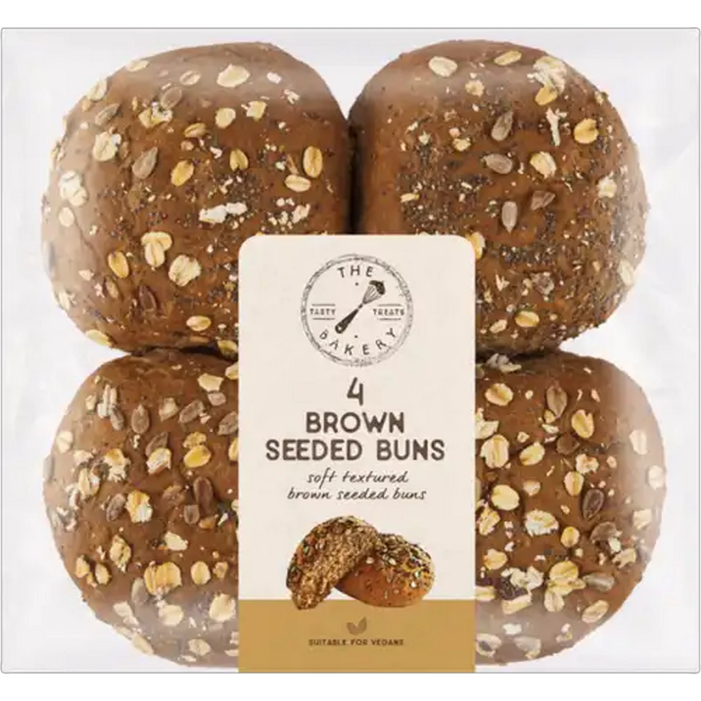 Image of The Bakery Brown Seeded Buns 4 Pack