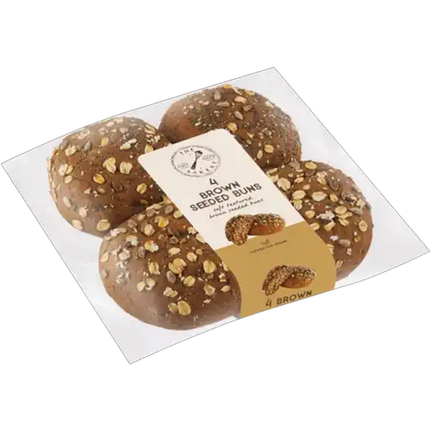Image of The Bakery Brown Seeded Buns 4 Pack