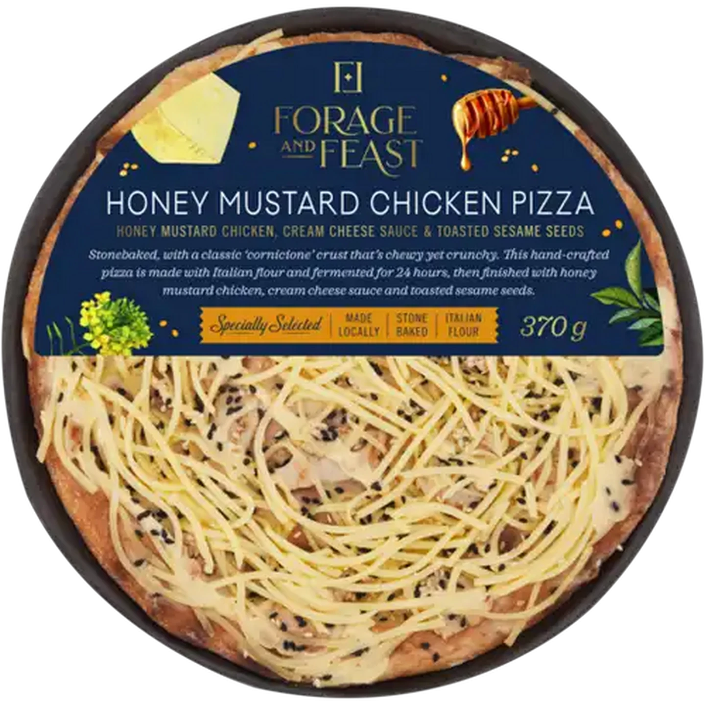 Image of Forage And Feast Honey Mustard Chicken Pizza 370g