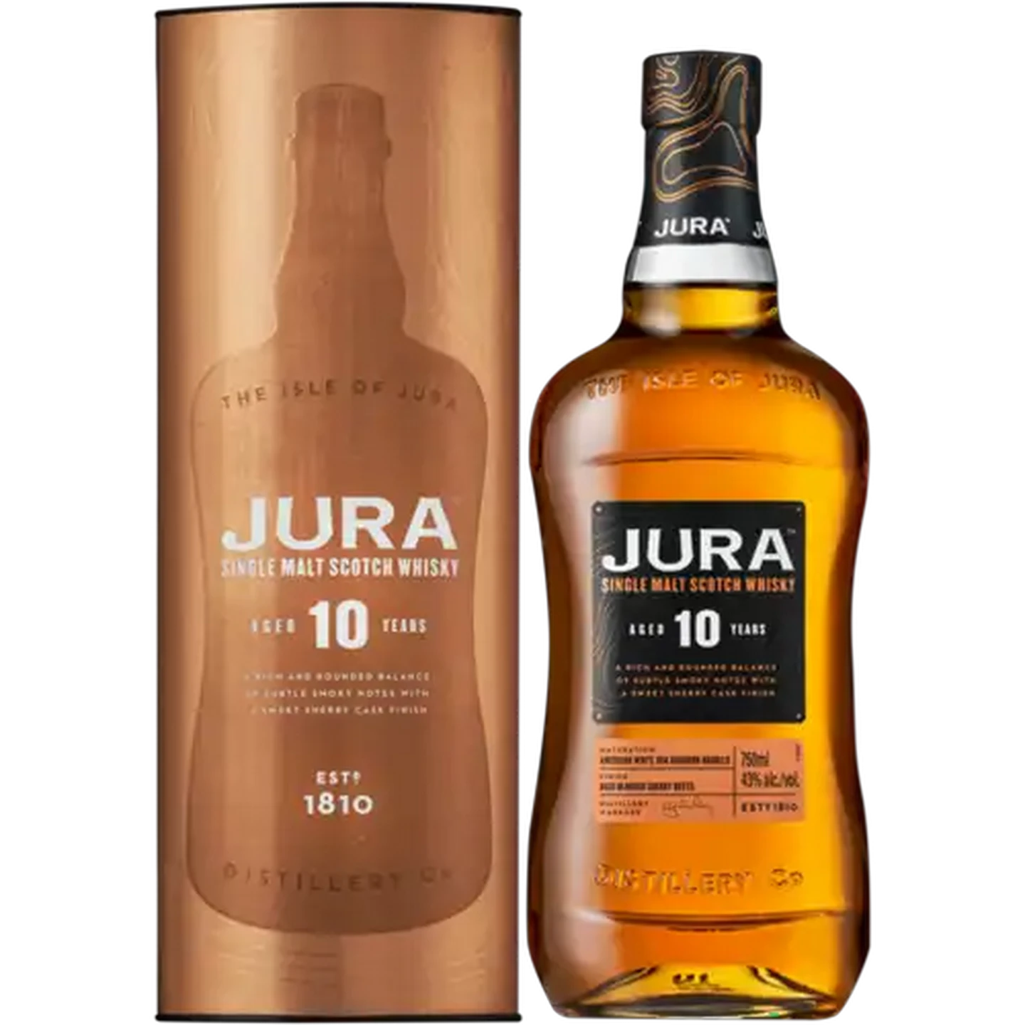 Image of Jura 10 Year Old Single Malt Scotch Whisky Bottle 750ml