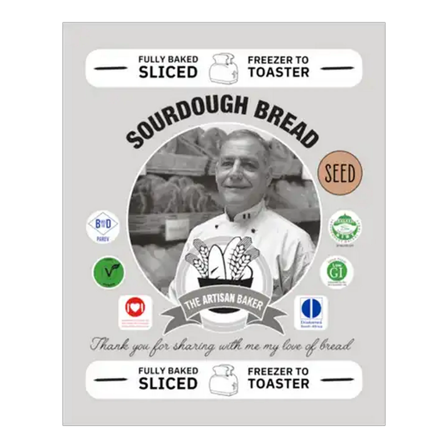 Image of The Artisan Baker Frozen Sliced Seed Sourdough Bread