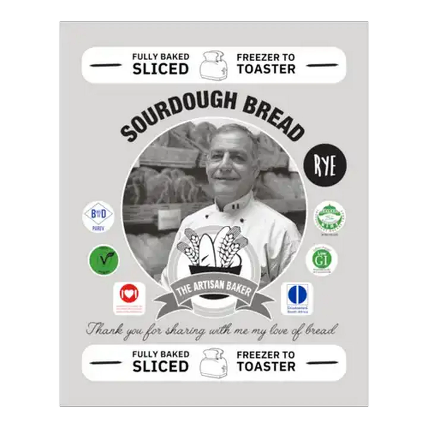 Image of The Artisan Baker Frozen Sliced Rye Sourdough Bread