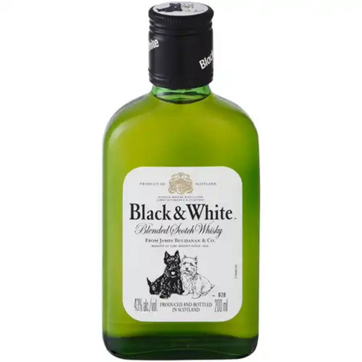 Image of Black & White Blended Scotch Whisky Bottle 200ml