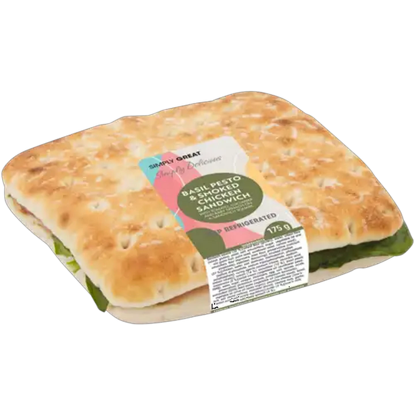 Image of Simply Great Basil Pesto & Smoked Chicken Sandwich 175g