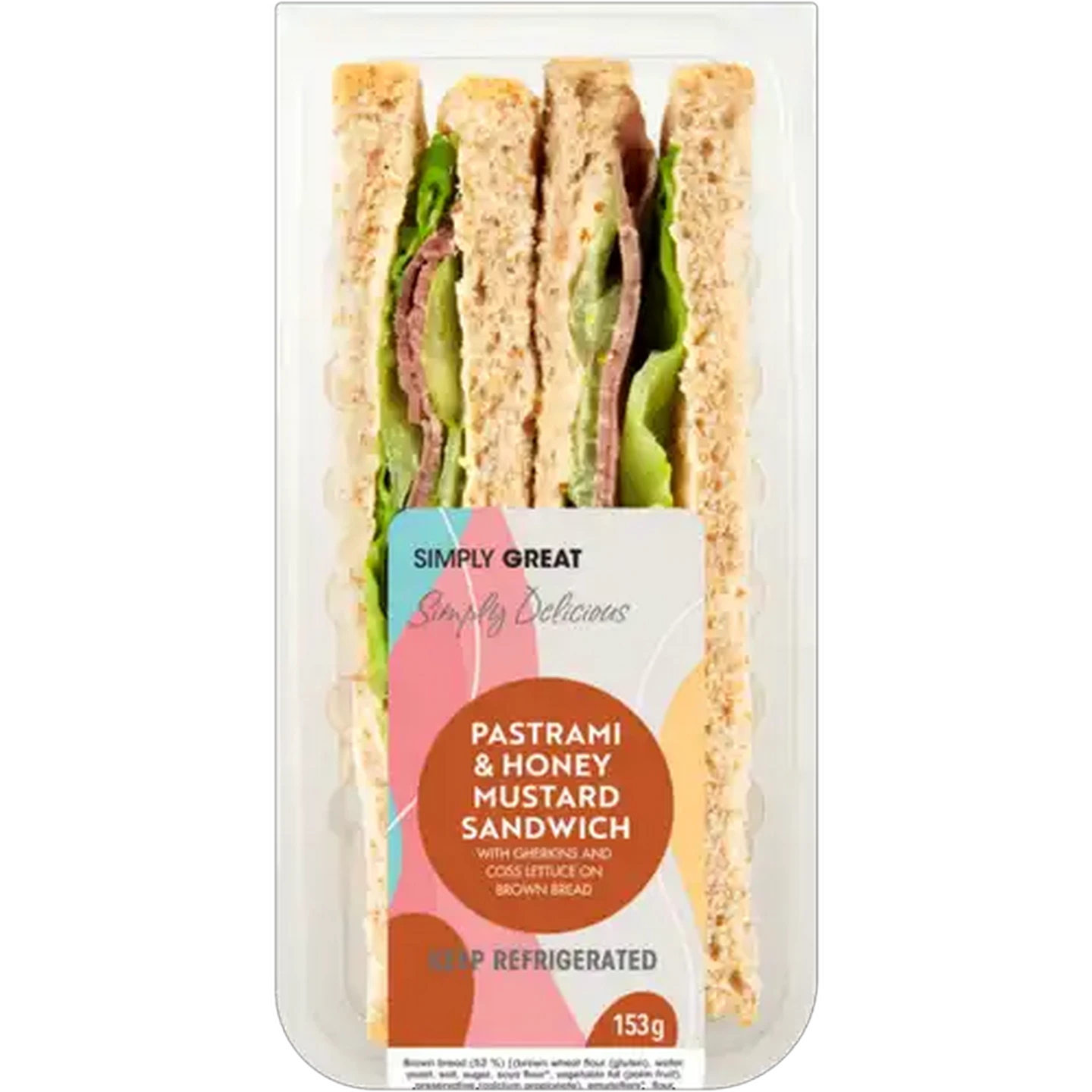 Image of Simply Great Pastrami & Honey Mustard Sandwich 153g