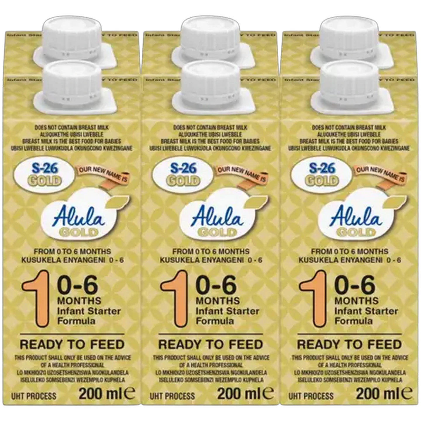 Image of Alula Gold Stage 1 0-6 Months Ready to Feed Infant Starter Formula 6 x 200ml