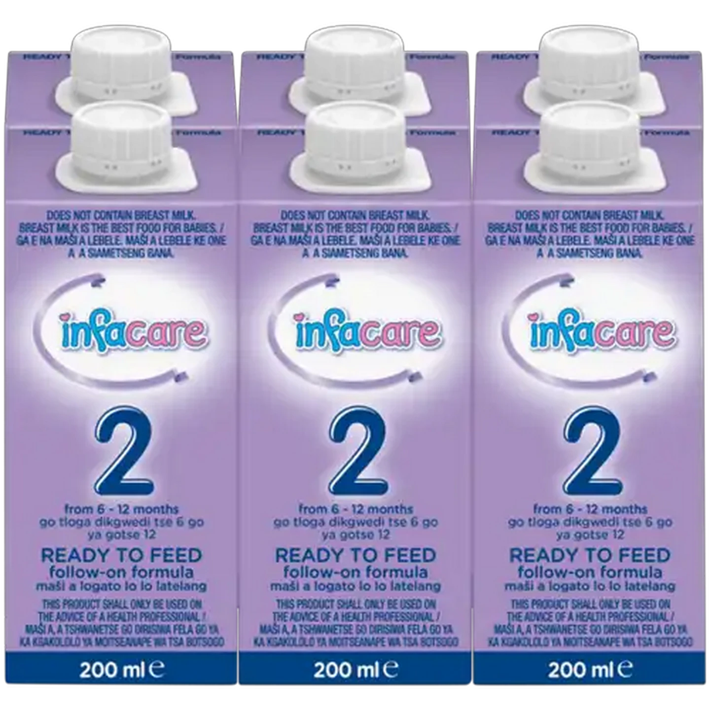 Image of Infacare Stage 2 6-12 Months Ready to Feed Follow-On Formula 6 x 200ml