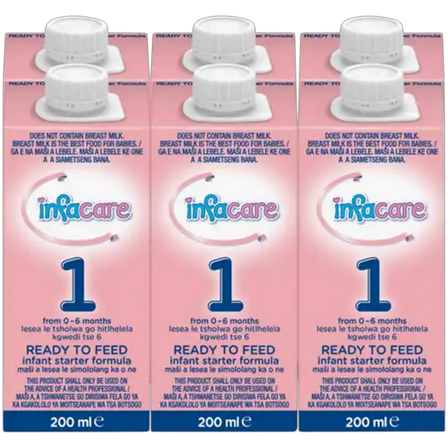 Image of Infacare Stage 1 0-6 Months Ready to Feed Infant Starter Formula 6 x 200ml