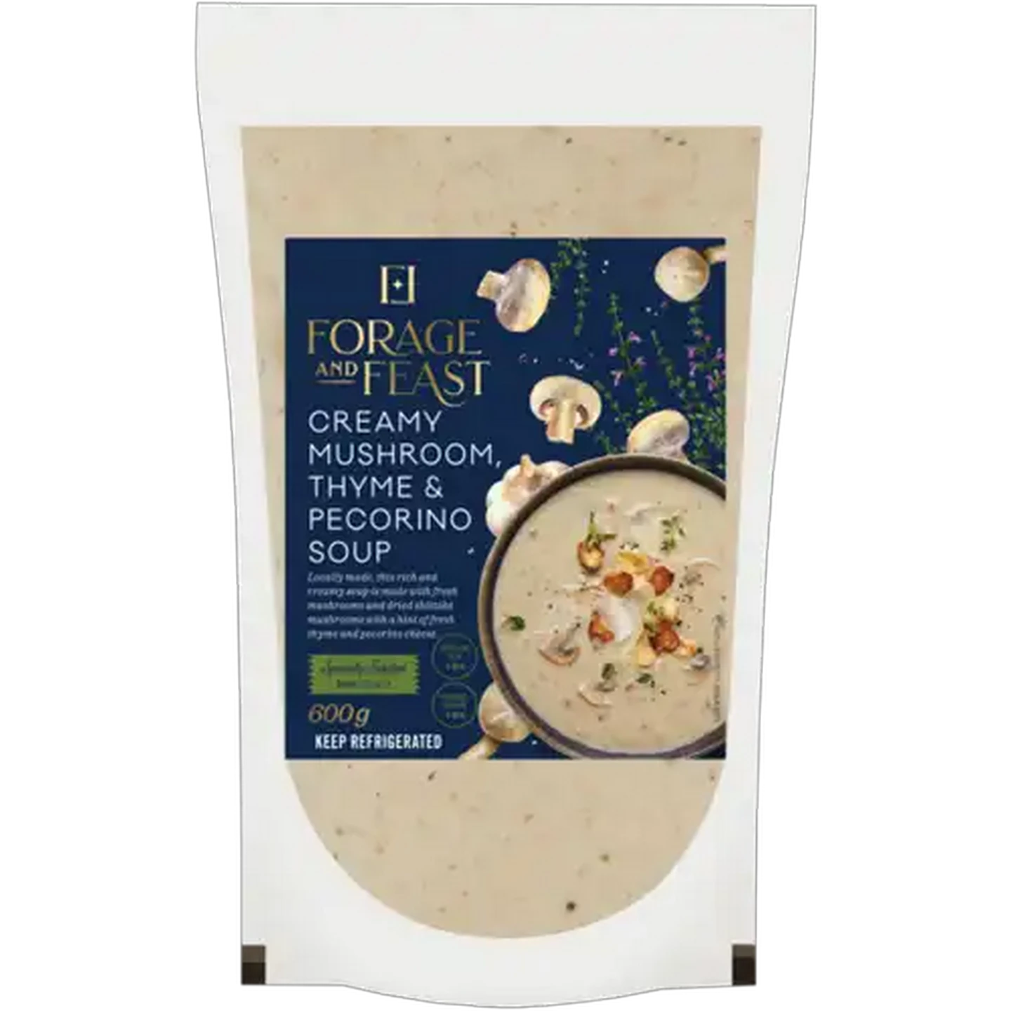Image of Forage And Feast Creamy Mushroom, Thyme & Pecorino Soup 600g