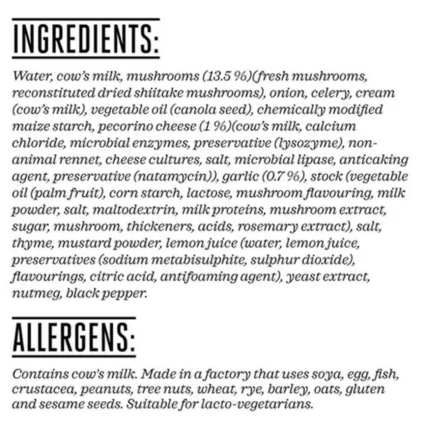 Image of Forage And Feast Creamy Mushroom, Thyme & Pecorino Soup 600g