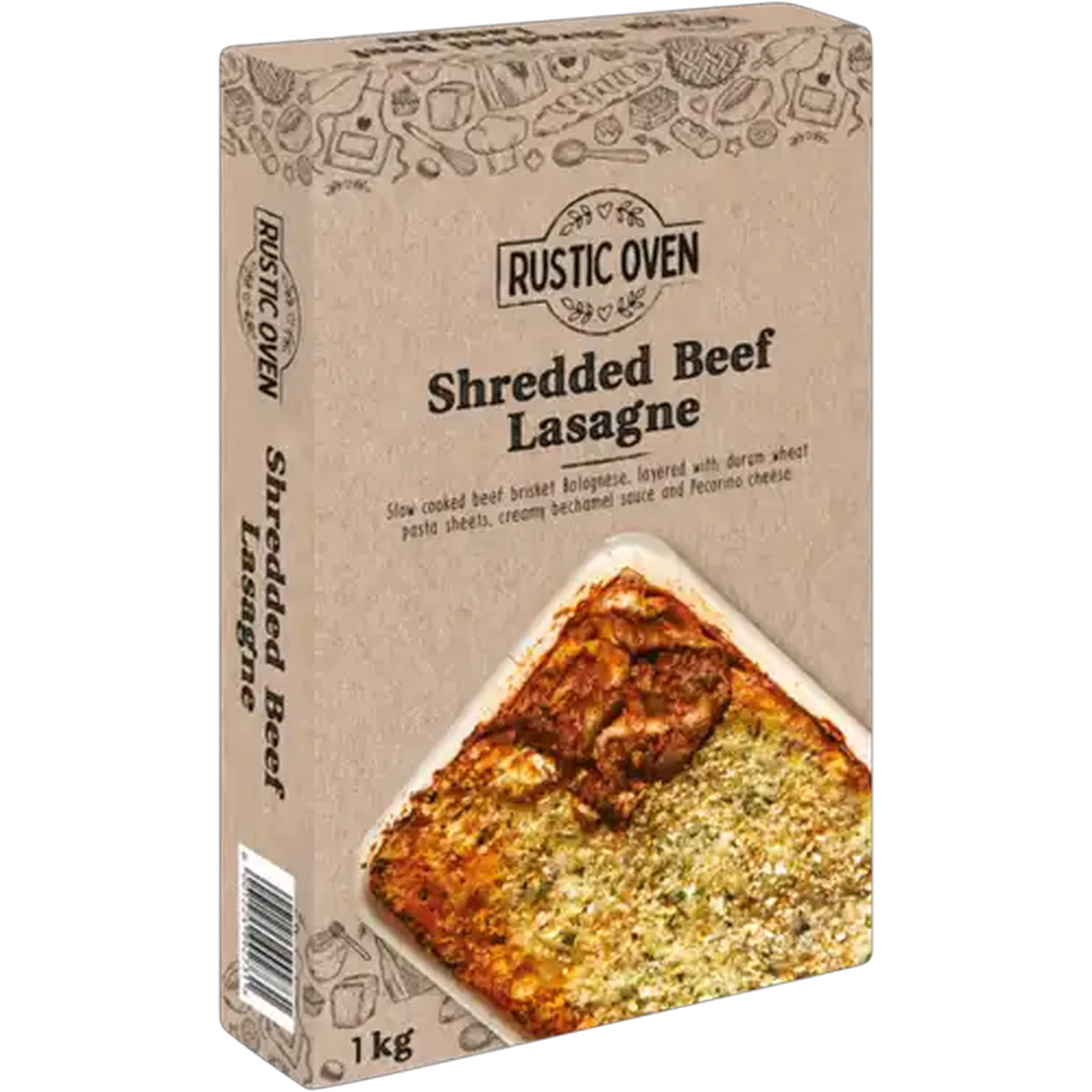 Image of Rustic Oven Frozen Shredded Beef Lasagne 1kg