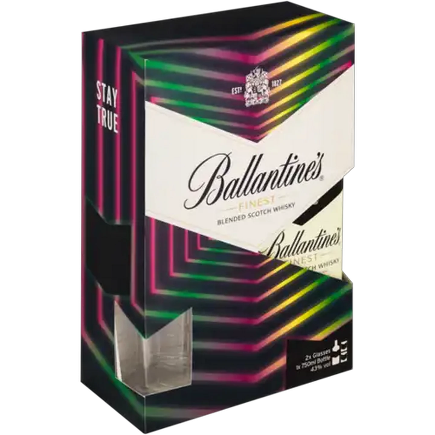 Image of Ballantine's Finest Blended Scotch Whisky Gift Pack Bottle 750ml
