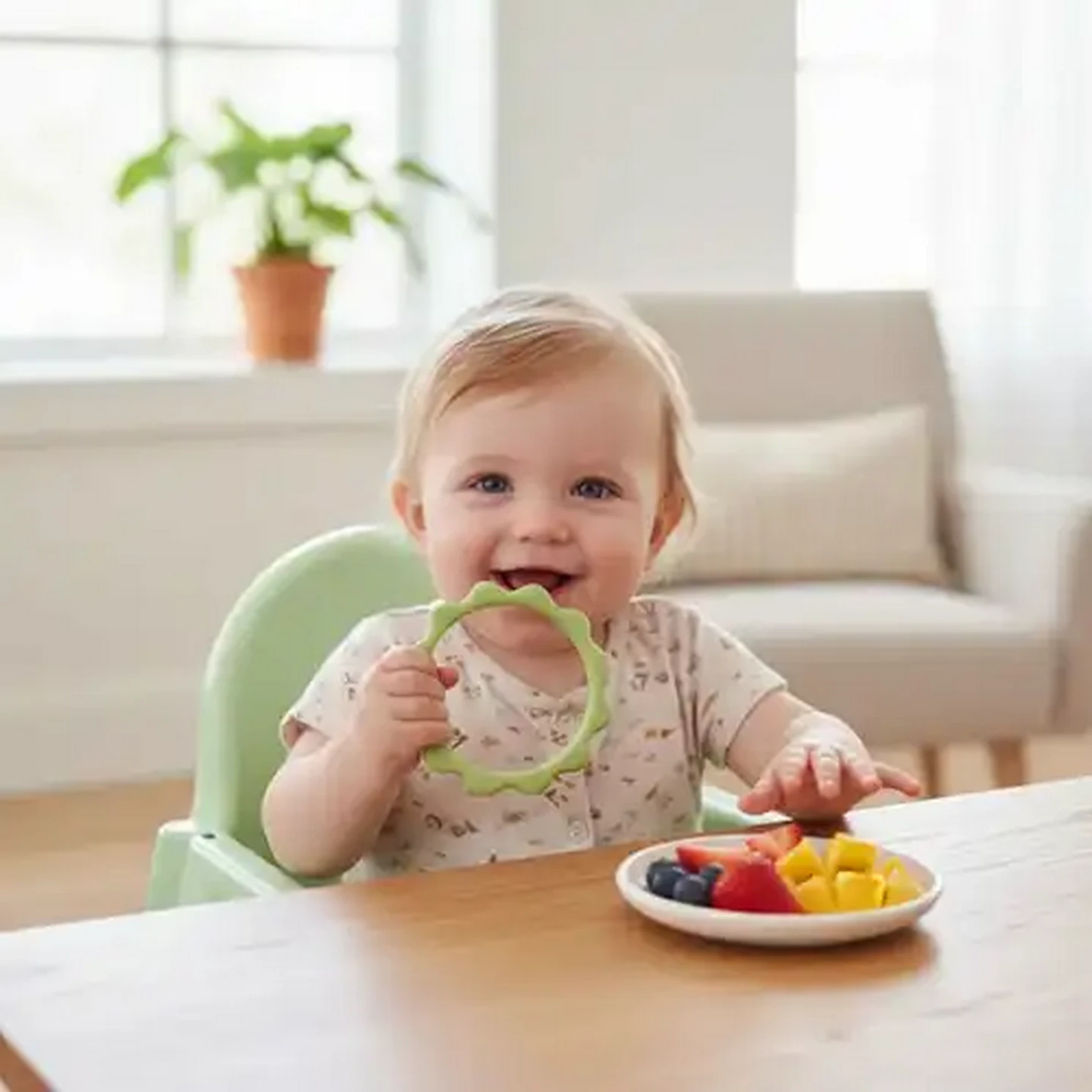 Image of Jolly Tots Silicone Teether Ring 6 Months + 3-Pack