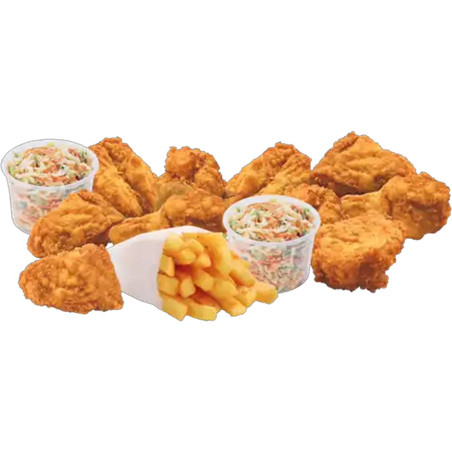 Image of Chicrite 10 Piece Fried Chicken Bucket, 1 Large Chips & 2 Coleslaw Meal