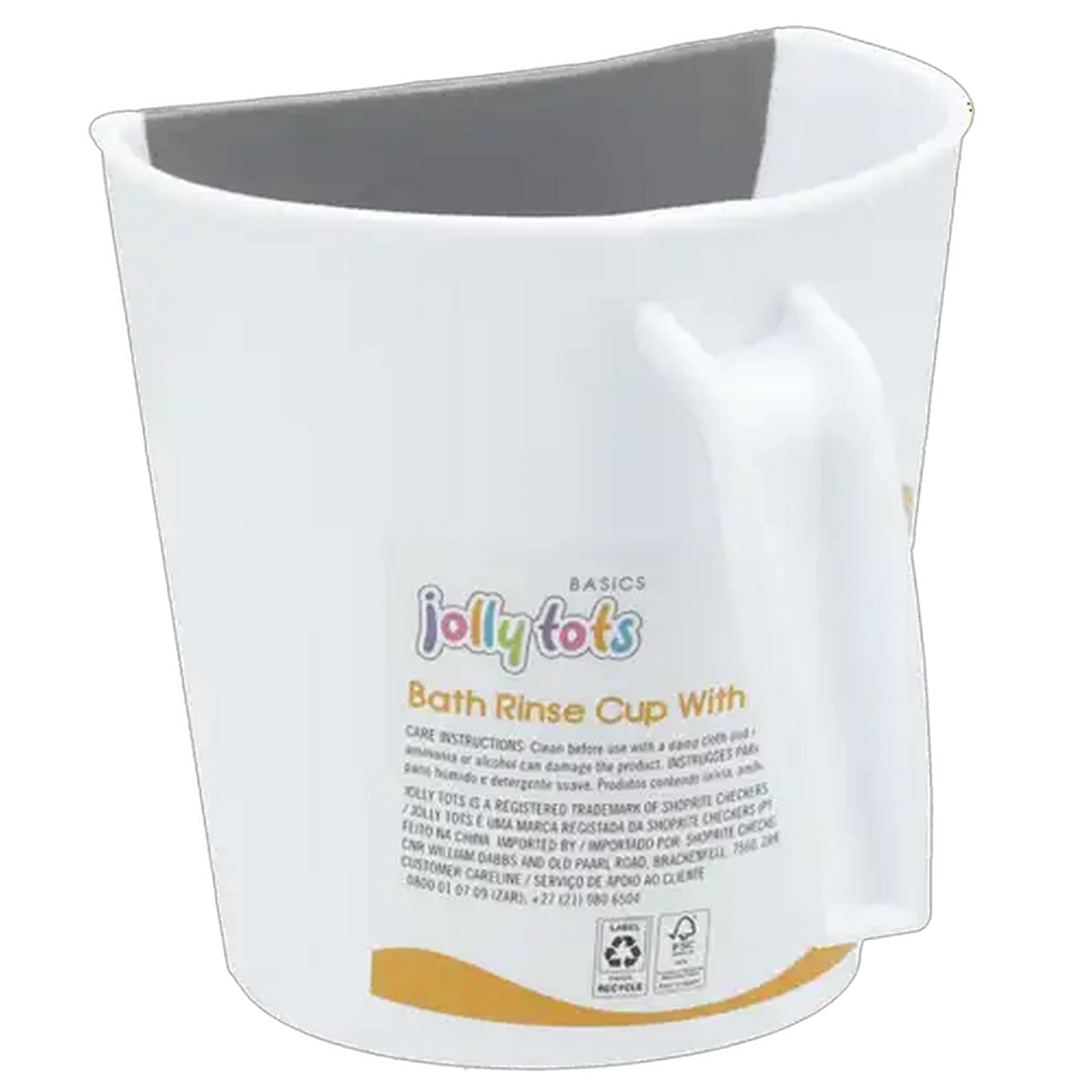 Image of Jolly Tots White & Grey Bath Rinse Cup 0 Months +