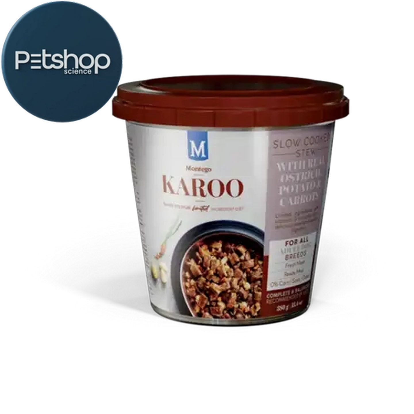 Image of Montego Karoo Ostrich Wet Dog Food Tub 380g