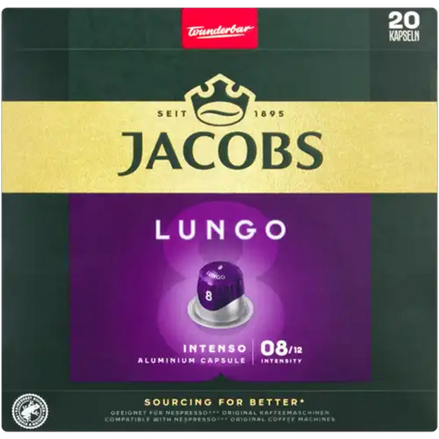 Image of Jacobs Lungo Intenso Coffee Capsules 20 Pack