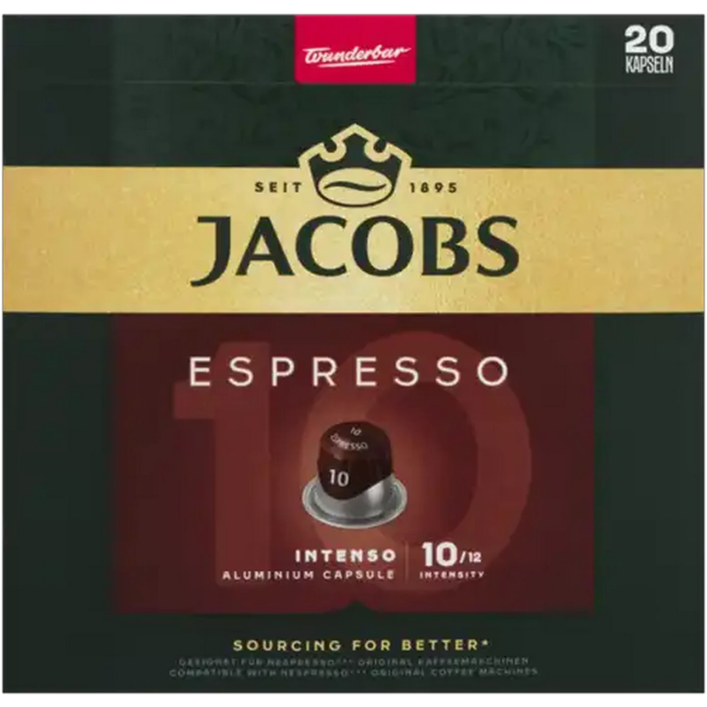 Image of Jacobs Intenso Espresso Capsules 20 Pack