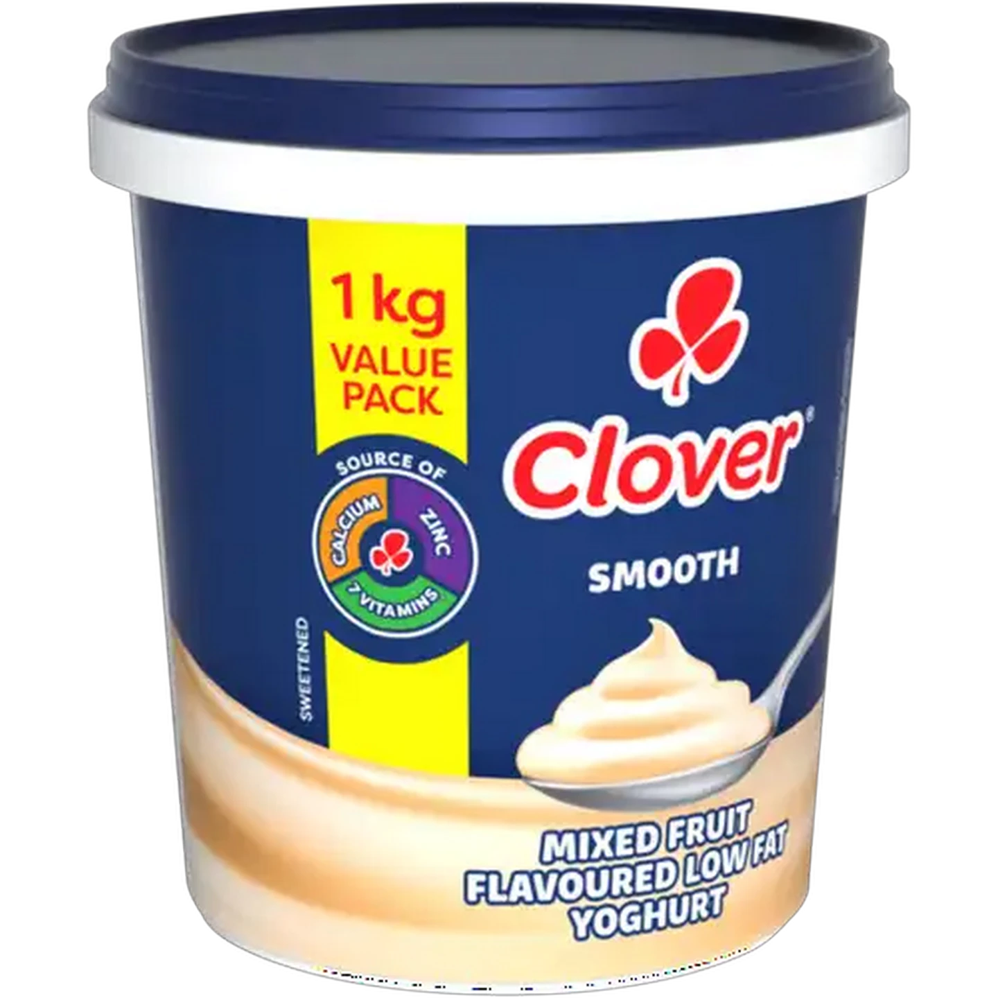 Image of Clover Mixed Fruit Flavoured Low Fat Smooth Yoghurt 1kg