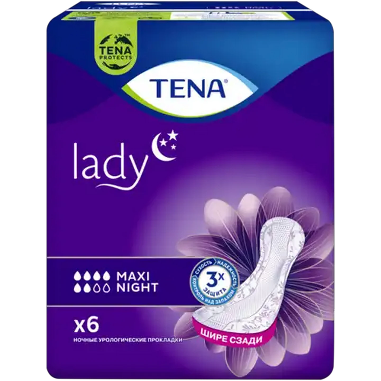 Image of TENA Lady Maxi Night Protect+ Adult Incontinence Pads 6 Pack
