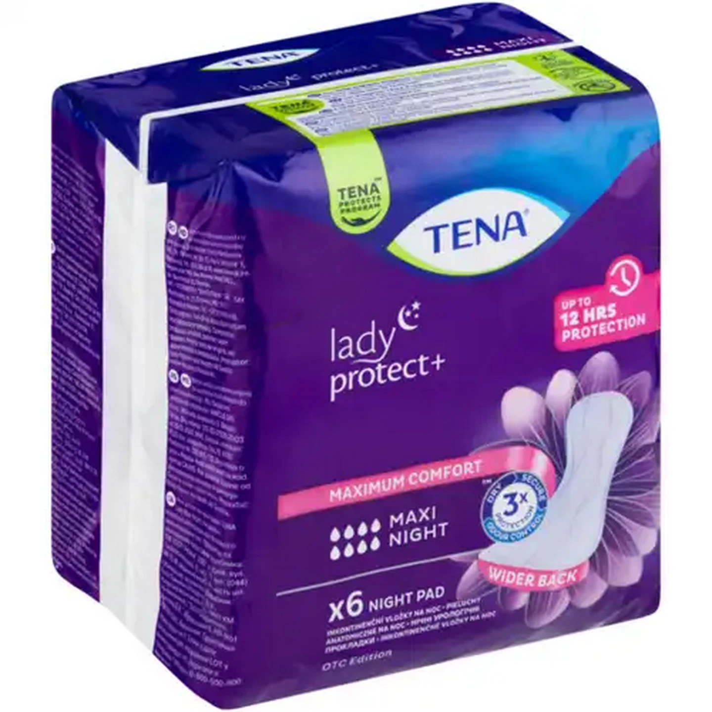 Image of TENA Lady Maxi Night Protect+ Adult Incontinence Pads 6 Pack