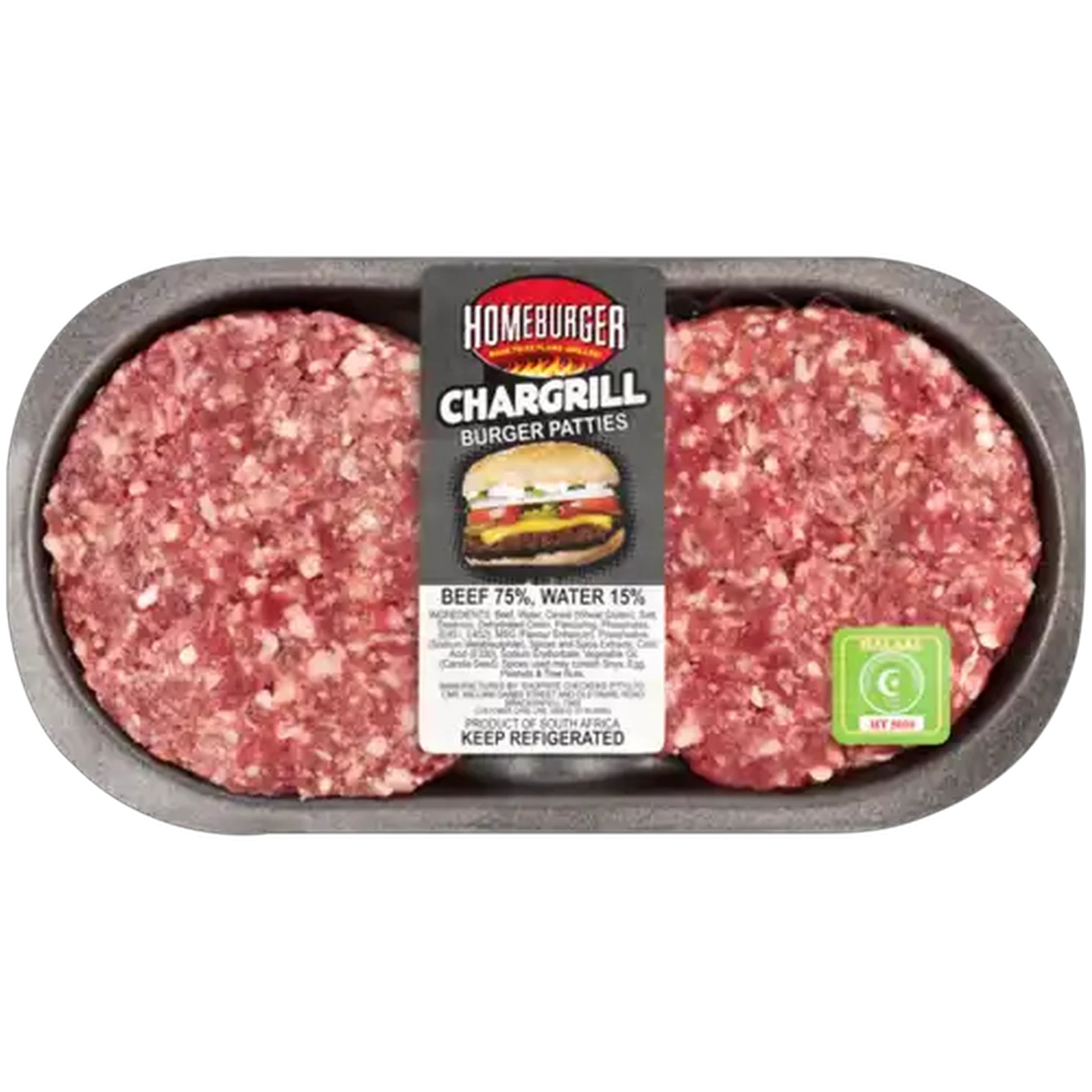 Image of Homeburger Chargrilled Halaal Beef Burger Patties Per KG (4 Patties)