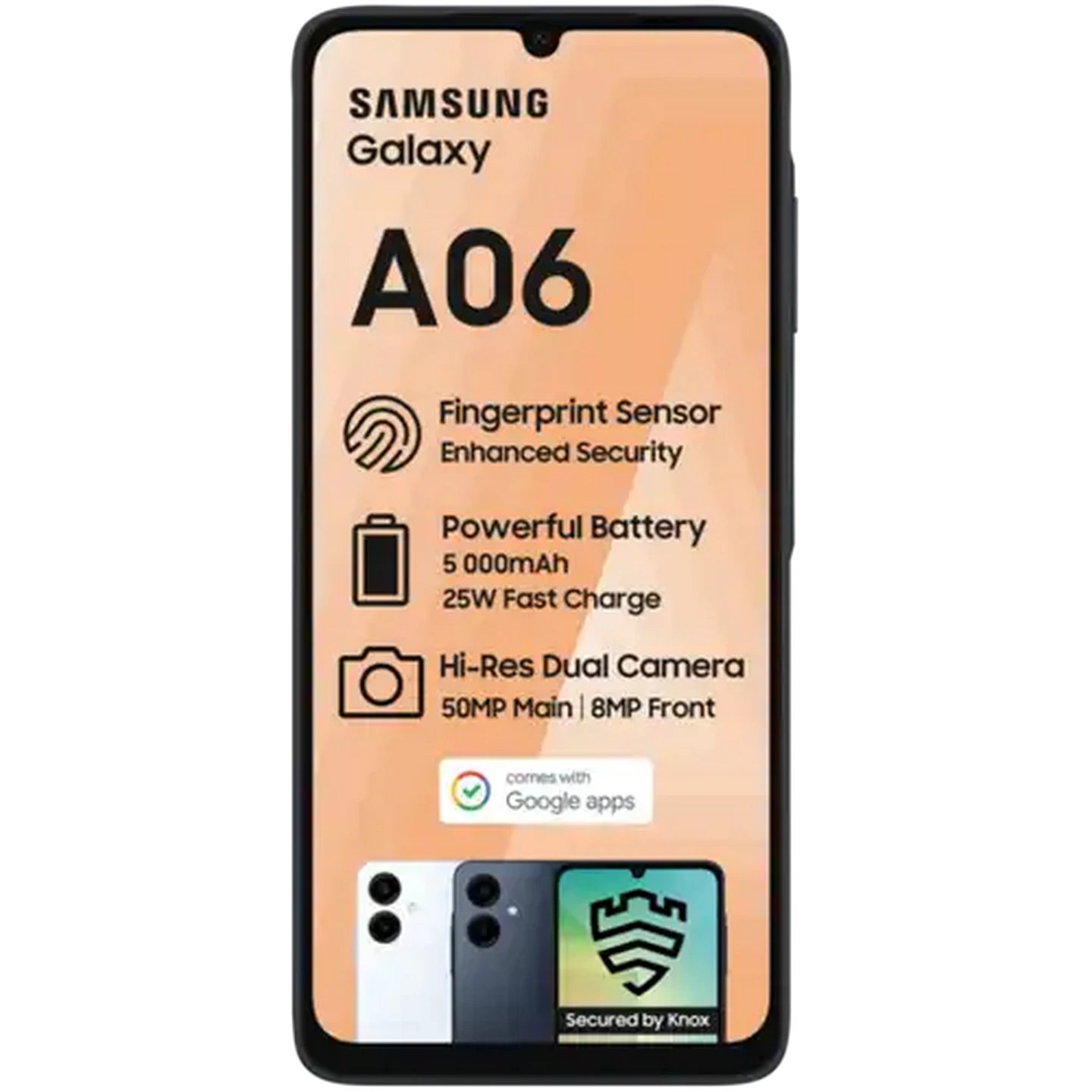 Image of Samsung Galaxy Black A06 Dual-Sim Cellphone