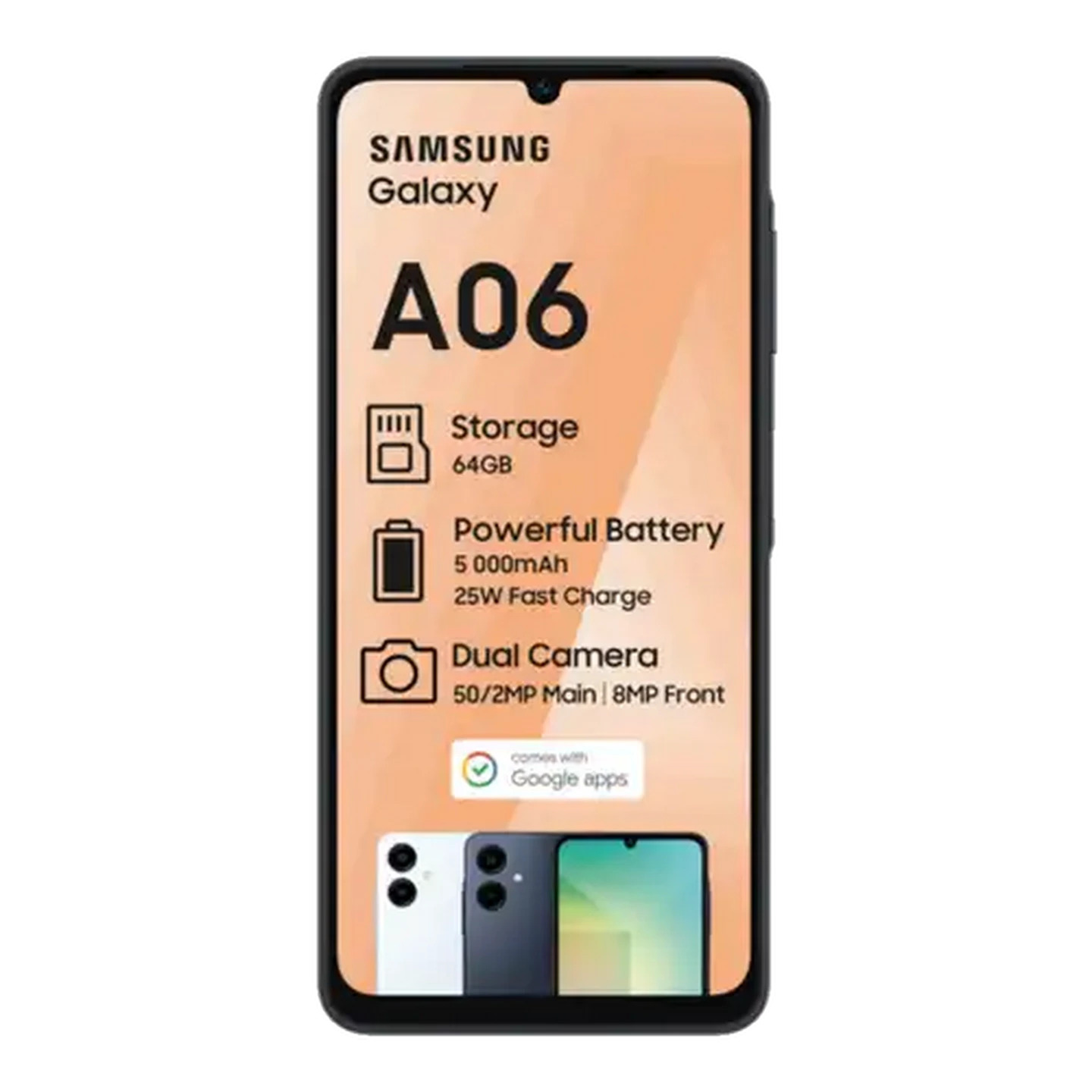 Image of Samsung Galaxy A06 Black Cellphone