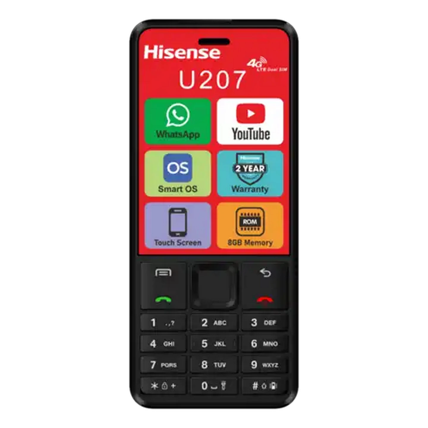 Image of Hisense U207 4G Black Smartphone 8GB