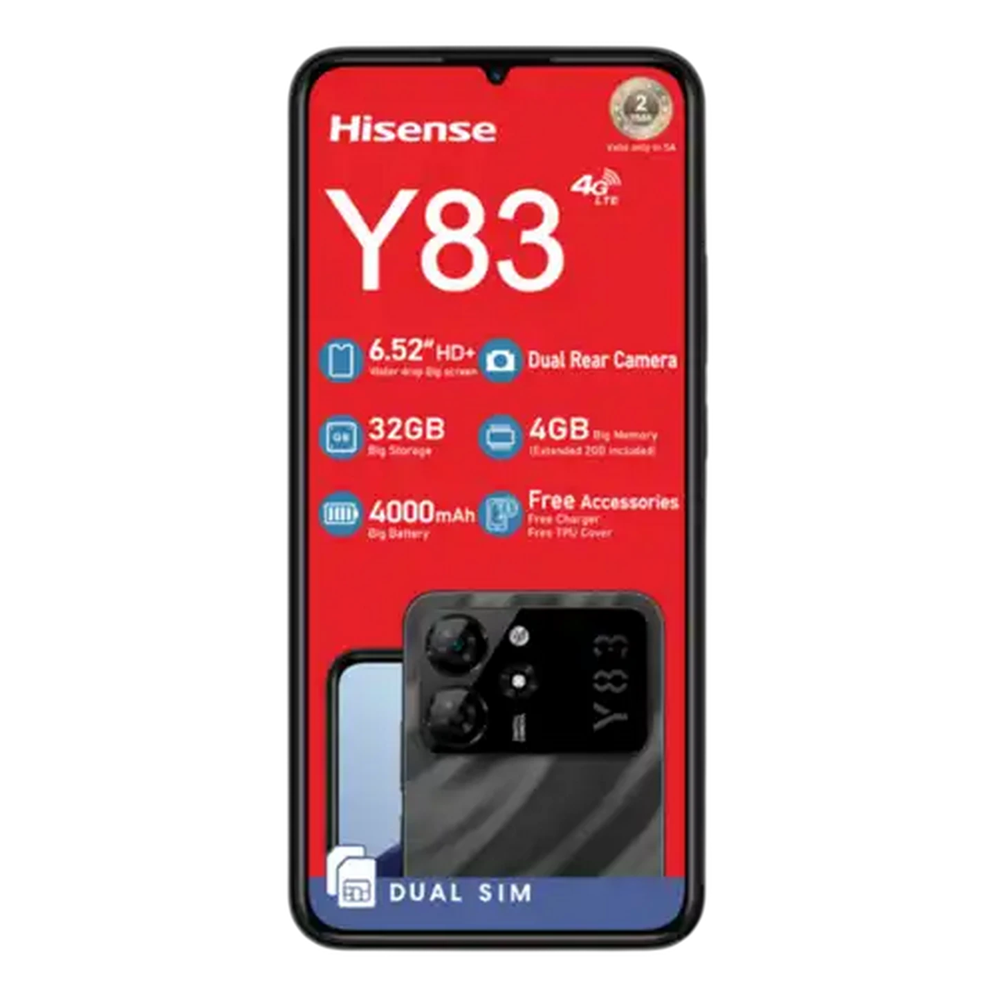 Image of Hisense Y83 Black Smartphone 32GB (Network Locked)