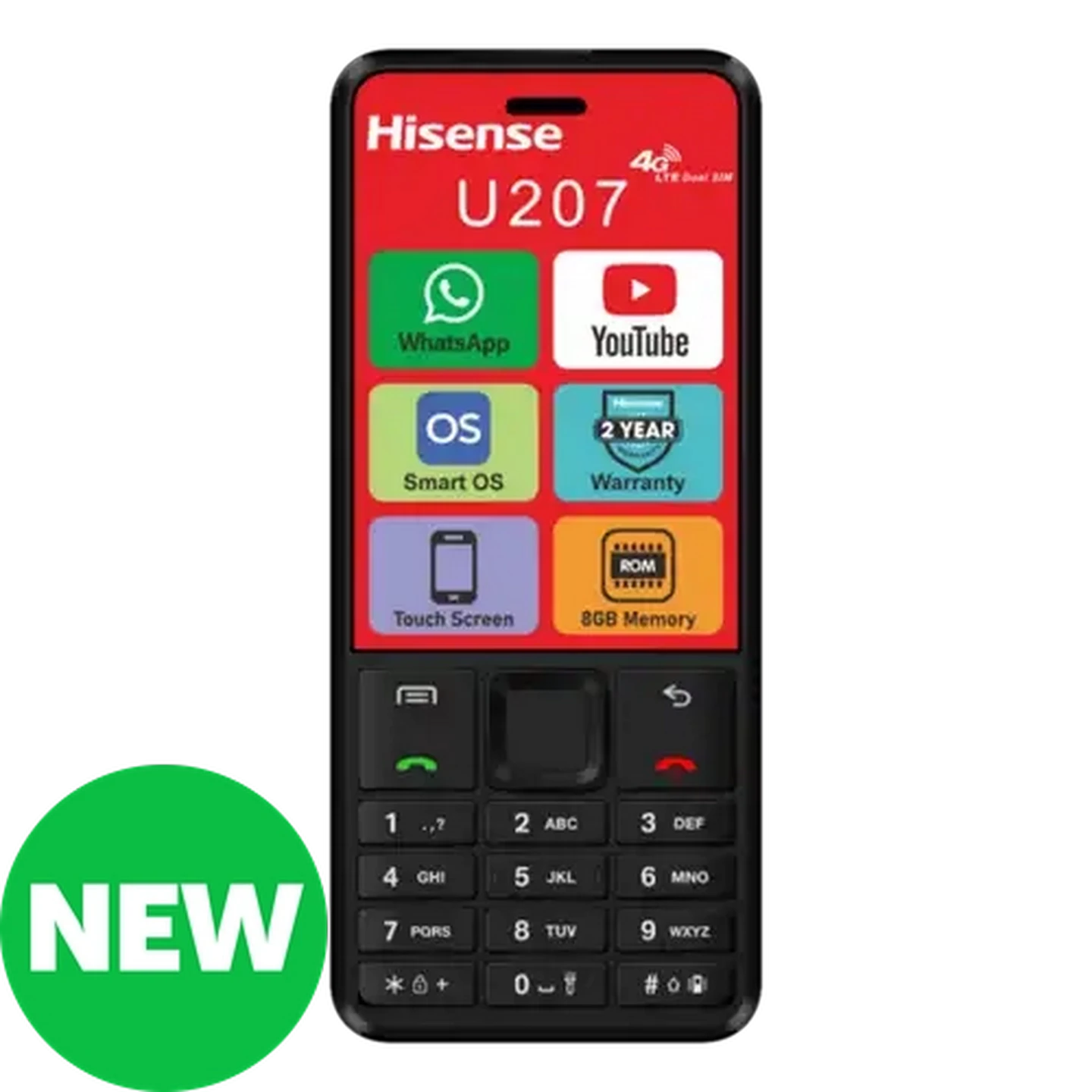 Image of Hisense U207 4G Black Smartphone 8GB