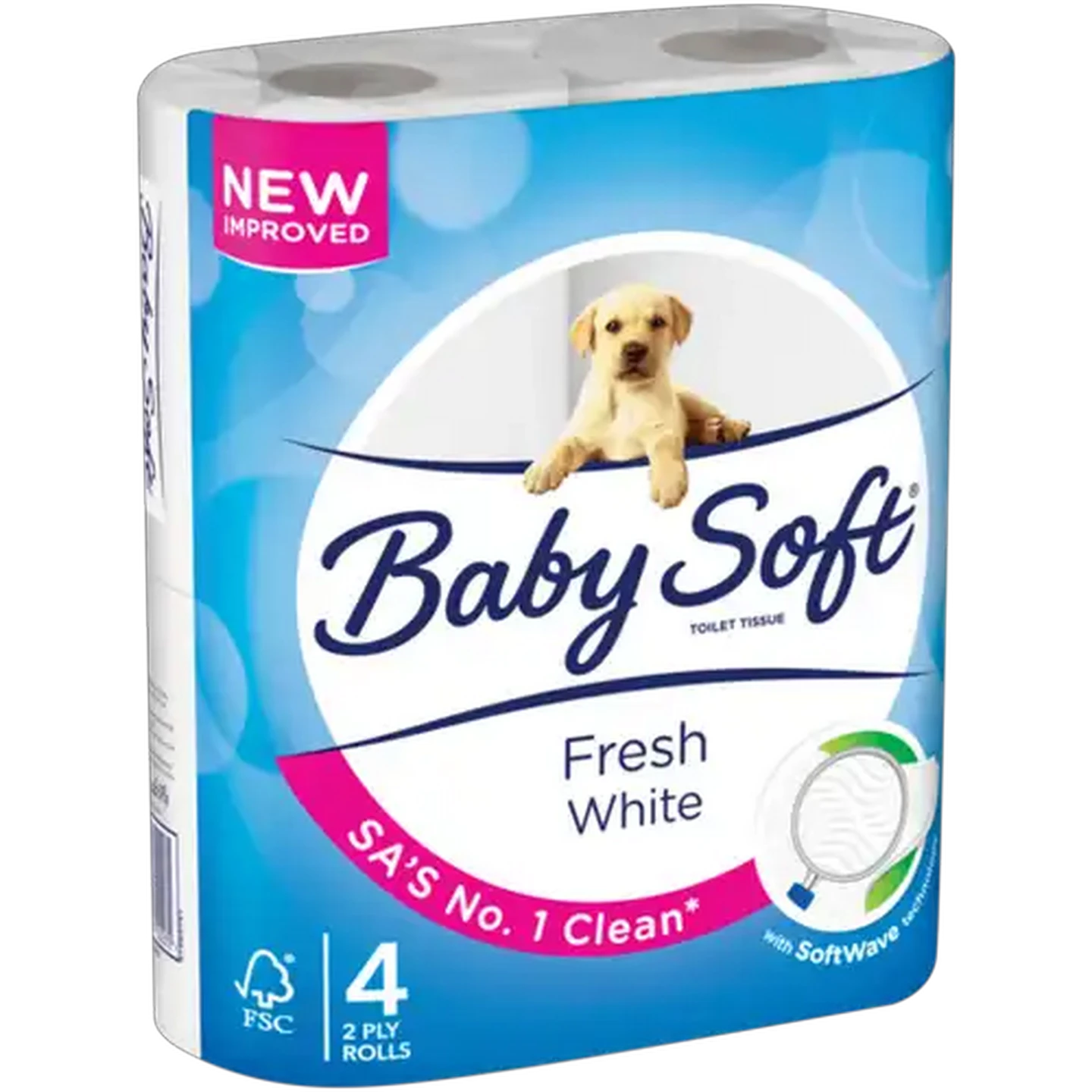 Image of Baby Soft Fresh White 2 Ply Toilet Tissue Roll 4 Pack