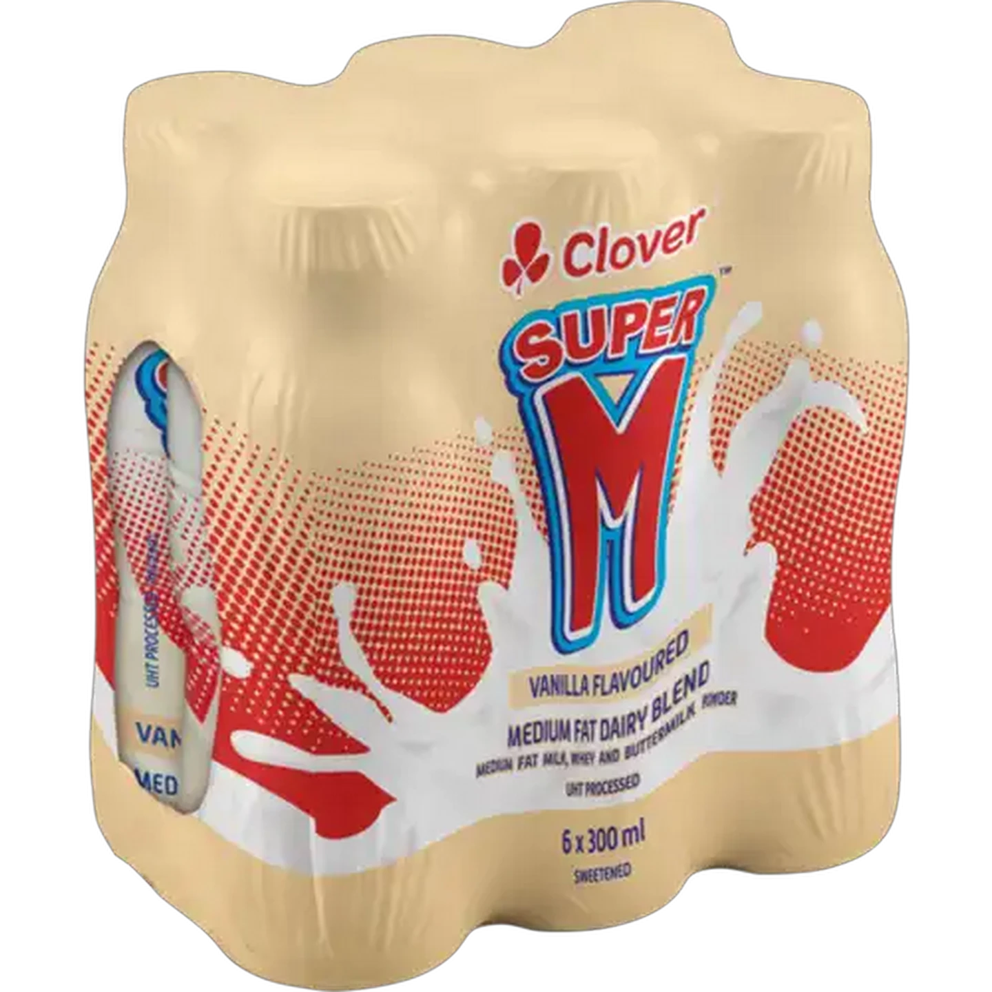 Image of Clover Super M Vanilla Flavoured Medium Fat Dairy Blend 6 x 300ml