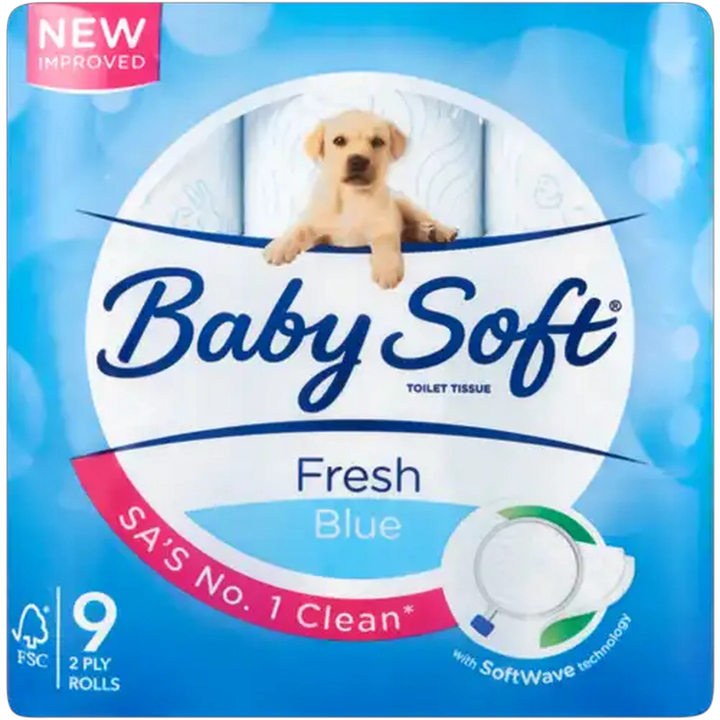 Image of Baby Soft Fresh Blue 2 Ply Toilet Rolls 9 Pack