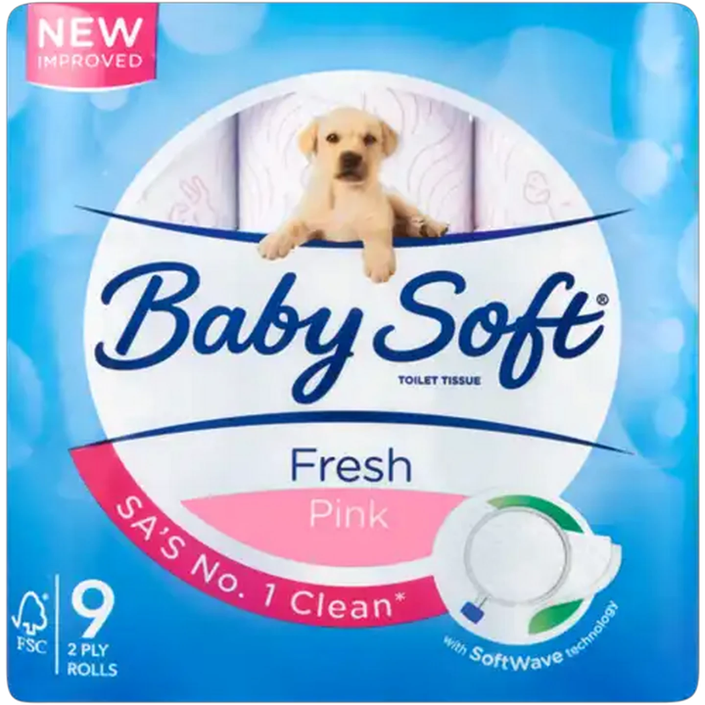 Image of Baby Soft Pink 2 Ply Toilet Rolls 9 Pack