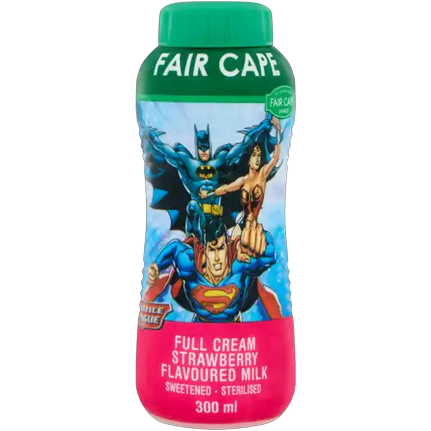 Image of Fair Cape Dairies Justice League Strawberry Flavoured Full Cream Milk 300ml